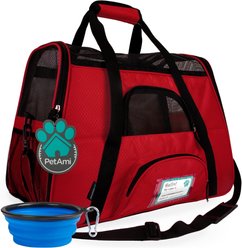 PetAmi Premium Airline Approved Soft-Sided Dog & Cat Travel Carrier, Red, Small