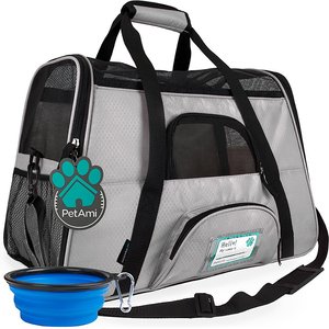 Jinjiu Pet Carrier Bag, Jinjiu 4 Sides Mesh Surfaces Dog Carrier Bag, More Breathable, Airline Approved Soft Sided Pet Carrier with Locking Safety