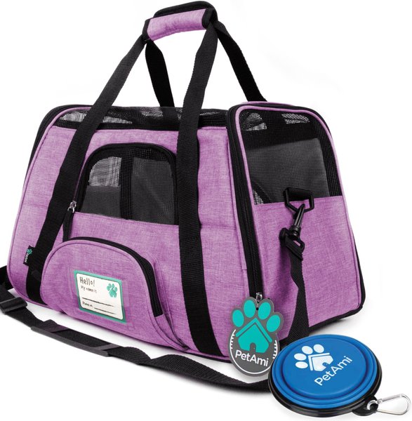 PetAmi Premium Airline Approved Soft-Sided Dog & Cat Travel Carrier, Heather Purple, Large slide 1 of 7