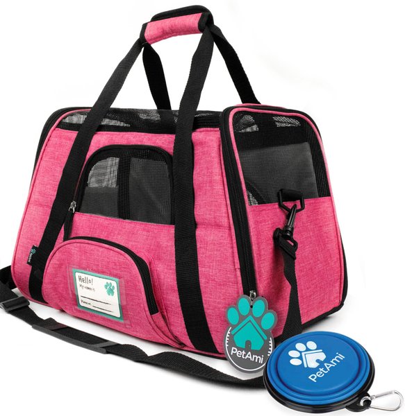 PetAmi Premium Airline Approved Soft-Sided Dog & Cat Travel Carrier, Heather Pink, Small slide 1 of 7