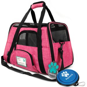 PetAmi Premium Airline Approved Soft-Sided Dog & Cat Travel Carrier, Heather Pink, Small