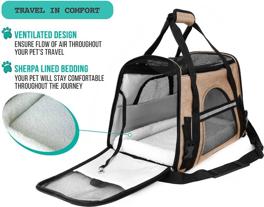 PETAMI Premium Airline Approved SoftSided Dog & Cat Travel Carrier