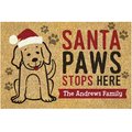 Custom Personalization Solutions Santa Paws Stops Here Personalized Doormat