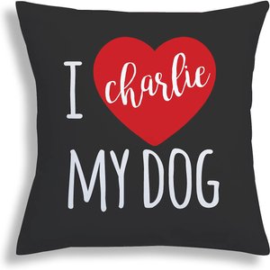 Custom Personalization Solutions I Love My Dog Personalized Throw Pillow