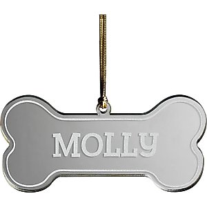 Custom Personalization Solutions Dog Bone Personalized Mirrored Acrylic Ornament