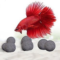 SunGrow Betta Fish Mineral Balls Calcium Supplement for Shrimp & Crayfish Aquarium Decor & Water Conditioner Accessories, 10 count