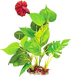 SunGrow Tall & Large Artificial Plastic Leaf Plants for Fish Aquarium Decoration & Reptile Hideout