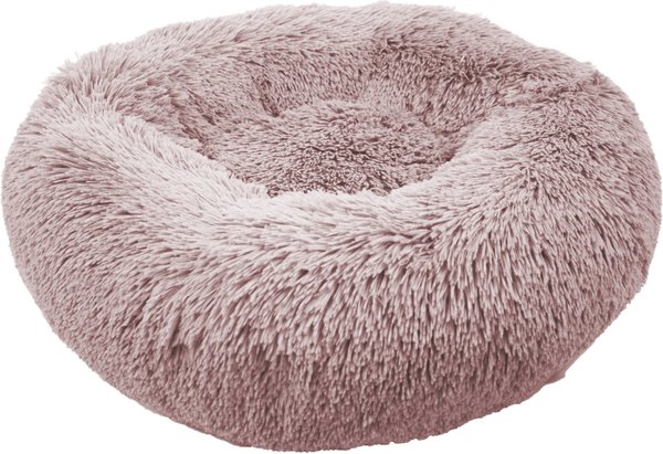 Precious Tails Super Lux Fur Bolster Cat & Dog Bed, Pink, Medium slide 1 of 3