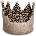 Precious Tails Leopard Crown Bolster Cat & Dog Bed, Taupe
