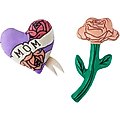 Frisco Rose & Heart Plush Squeaky Dog Toy, 2 count