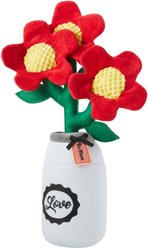 Frisco Mason Jar Flower Blooms Plush Squeaky Dog Toy