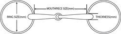 Lorenzini Lozenge Loose Ring Bradoon Snaffle Horse Bit, 50 - 125 - 14 slide 2 of 3
