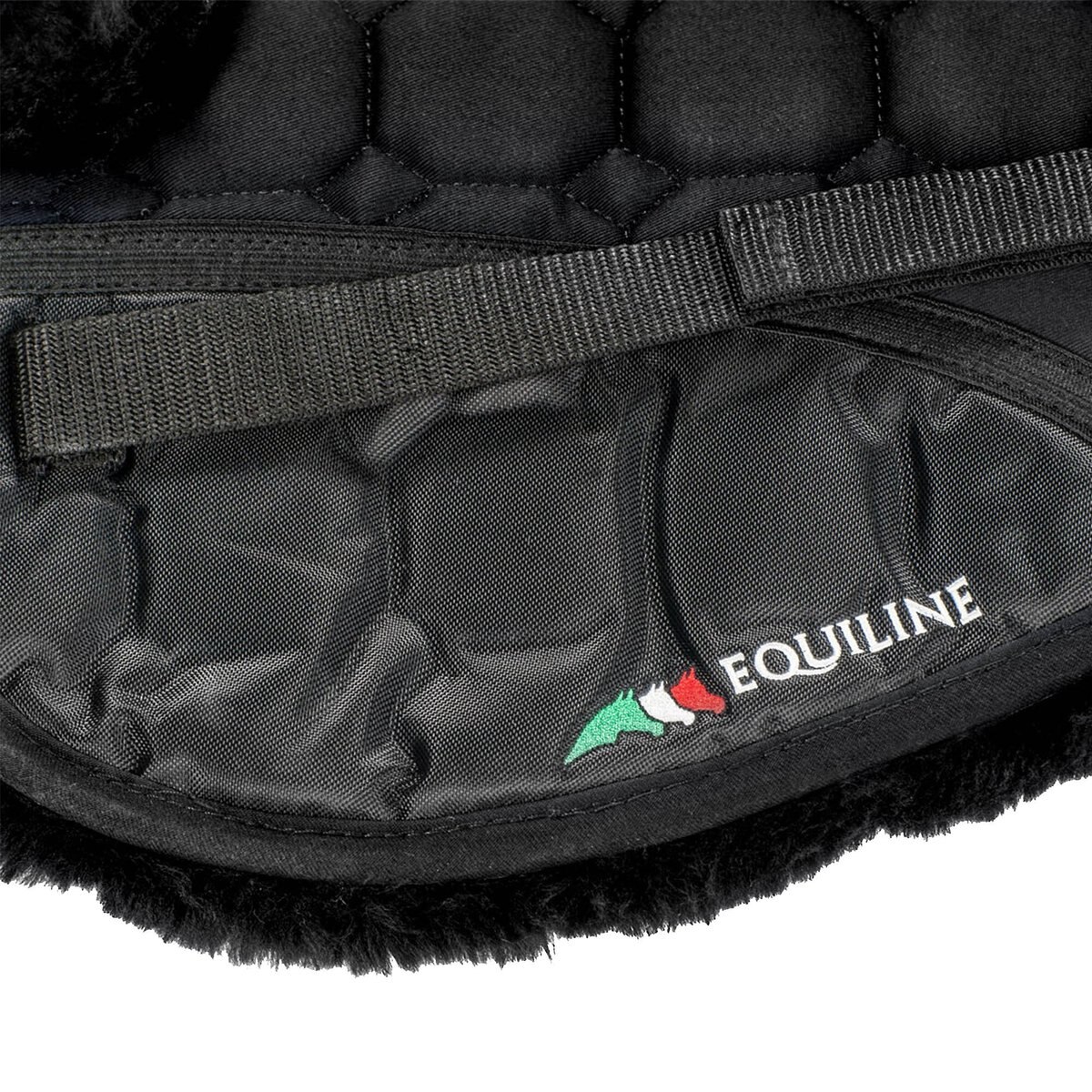 EQUILINE Argo Sheepskin Horse Half Pad, Black/Black