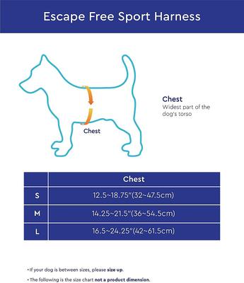Show full view: Gooby Escape Free Sport Dog Harness, Blue, Large: 16 to 24.25-in chest slide 2 of 7