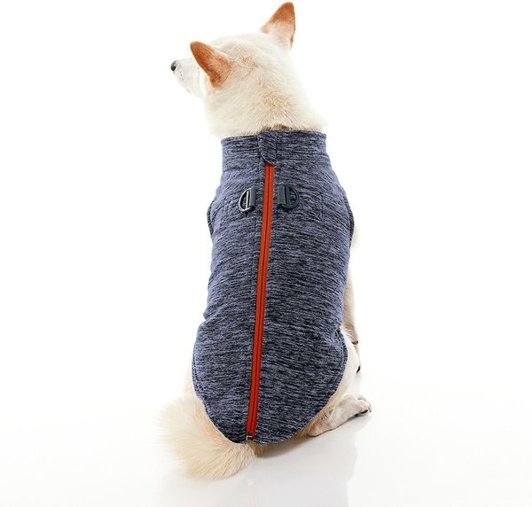 Gooby Zip Up Fleece Dog Vest, Gray Wash, Small slide 1 of 8