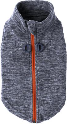 Show full view: Gooby Zip-Up Fleece Dog Vest, Gray Wash, Small slide 7 of 9