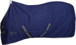 WeatherBeeta Cotton Show Sheet with Surcingles II Standard Neck, Dark Blue/Grey/White, 60-in