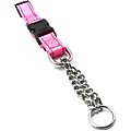 Pet Life Tutor-Sheild Safety & Training Chain Martingale Dog Collar, Pink, Small