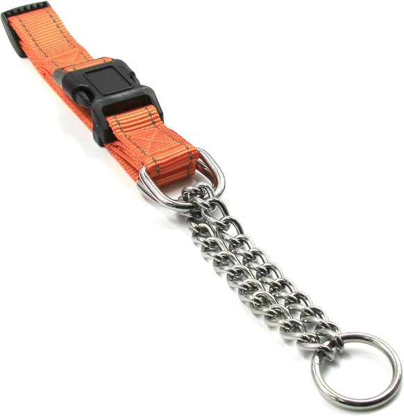 Pet Life Tutor-Sheild Safety & Training Chain Martingale Dog Collar, Orange, Large slide 1 of 2