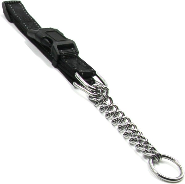 Pet Life Tutor-Sheild Safety & Training Chain Martingale Dog Collar, Black, Large slide 1 of 2