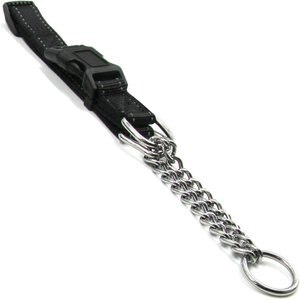 Pet Life Tutor-Sheild Safety & Training Chain Martingale Dog Collar, Black, Large