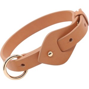 Pet Life Ever-Craft Boutique Series Designer Leather Adjustable Dog Collar, Brown, Medium