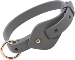 Pet Life Ever-Craft Boutique Series Designer Leather Adjustable Dog Collar, Grey, Medium