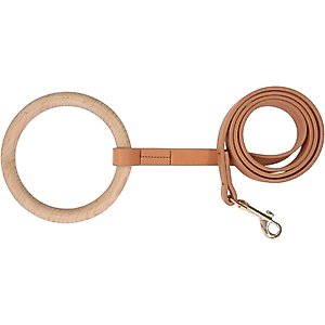 Pet Life Ever-Craft Boutique Series Beechwood & Leather Designer Dog Leash, Brown