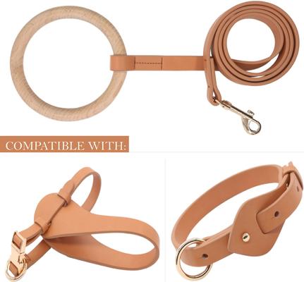 Show full view: Pet Life Ever-Craft Boutique Series Beechwood & Leather Designer Dog Leash, Brown slide 2 of 3