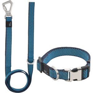 Pet Life Escapade Outdoor Series 2-in-1 Convertible Dog Leash & Collar, Blue, Medium
