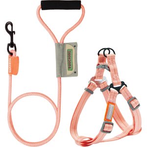 Touchdog Macaron 2-in-1 Durable Nylon Dog Harness & Leash, Pink, Small