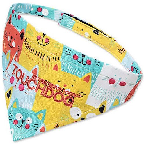 Touchdog Head-popper Fashion Designer Printed Velcro Dog Bandana 