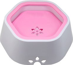Pet Life Everspill 2-in-1 Food & Anti-Spill Water Dog & Cat Bowl, Pink