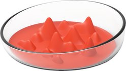 Pet Life Cirlicue Mountain Shaped Modern Slow Feeding Dog & Cat Bowl, Orange