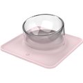 Pet Life Surface Anti-Skid Anti-Spill Curved Clear Removable Dog & Cat Bowl, Pink
