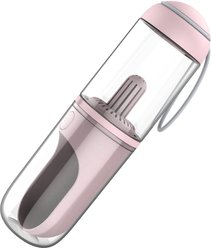 Pet Life PYURE Handheld Travel Filtered Water Dog & Cat Feeder, Pink