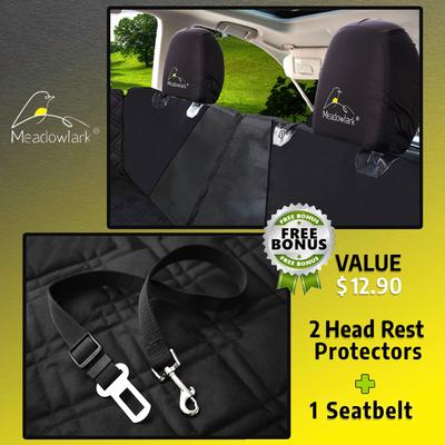 Show full view: Meadowlark Dog & Cat Seat Cover with Mesh Window, Black, X-Large slide 8 of 9