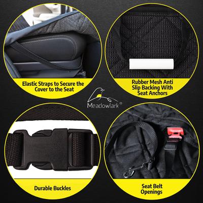Show full view: Meadowlark Bench Seat Protector Dog & Cat Cover, Black, Standard slide 5 of 6