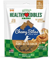 Nylabone Healthy Edibles Chewy Bites Peanut Butter Flavor Dog Training Treats, 12-oz bag