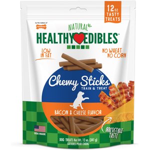 Nylabone Healthy Edibles Chewy Sticks Bacon & Cheese Flavor Dog Training Treats, 12-oz bag