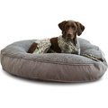 Happy Hounds Scooter Deluxe Round Pillow Dog Bed with Removable Cover, Gray, Large