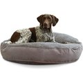 Happy Hounds Scooter Deluxe Round Pillow Dog Bed with Removable Cover, Gray, Medium