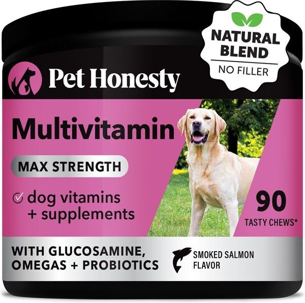 PetHonesty Multi Vitamin Max Strength Smoked Salmon Flavored Soft Chews All-In-One Vitamin Dog Supplement, 90 count slide 1 of 8