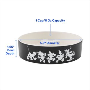 Disney Mickey Mouse Slow Feeder Dog & Cat Bowl, Black, Small: 1 cup