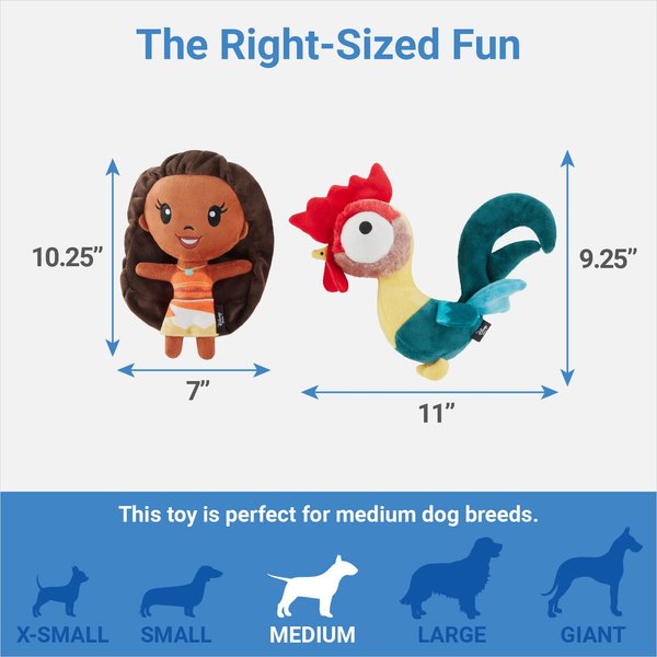 Disney Princess Moana Plush Squeaky Dog Toy, 2 count