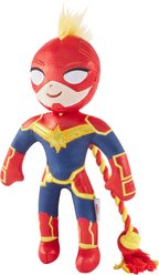 Marvel 's Captain Marvel Plush with Rope Squeaky  Dog Toy
