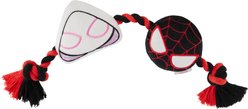 Marvel 's Miles Morales & Ghost Spider Plush with Rope Squeaky Dog Toy