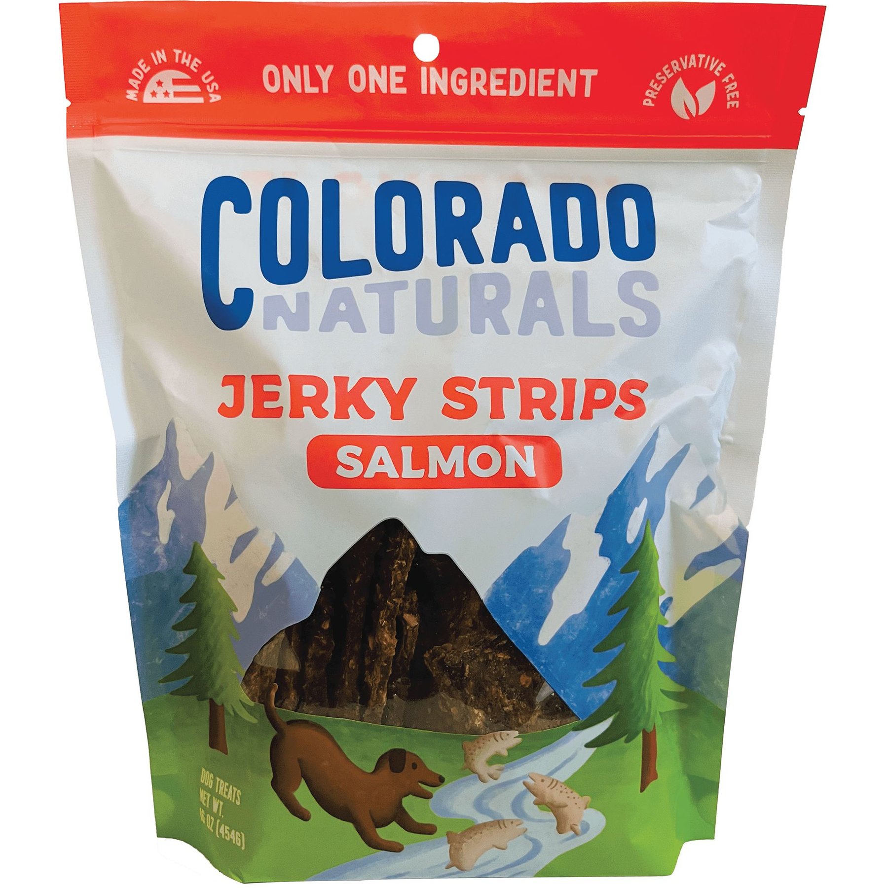 COLORADO NATURALS Salmon Jerky Dog Treats, 16oz bag