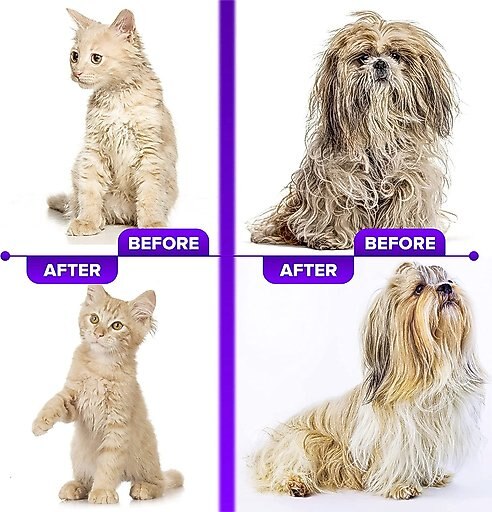 Ruff 'N Ruffus Upgraded Self-Cleaning Pet Slicker Brush & Nail Clippers, Purple