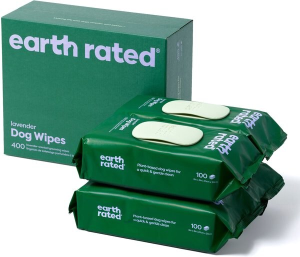 Earth Rated Dog Wipes, Thick Plant Based Grooming Wipes, Lavender Scented, 400 Count slide 1 of 10
